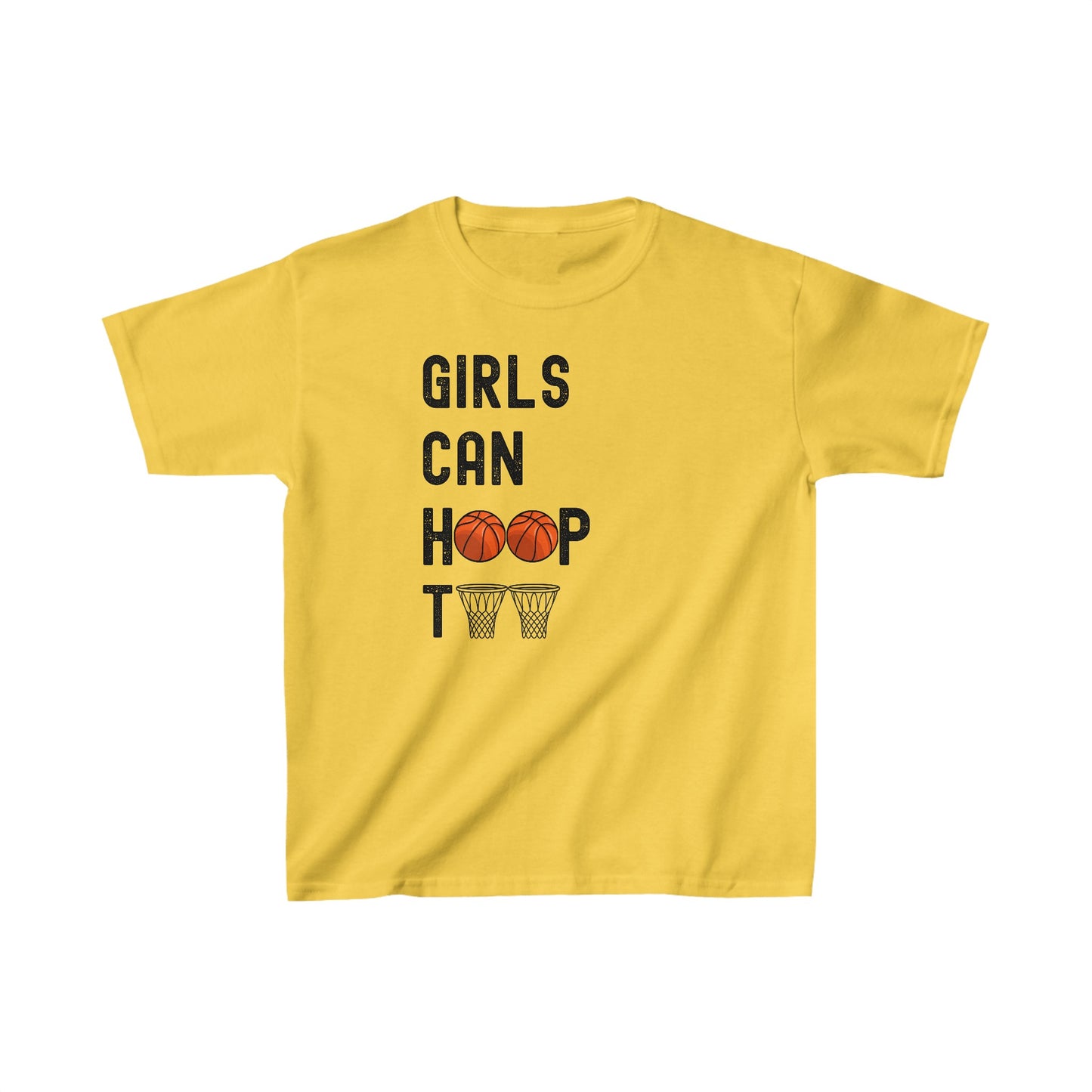 Girls can hoop too' Kids Basketball T Shirt