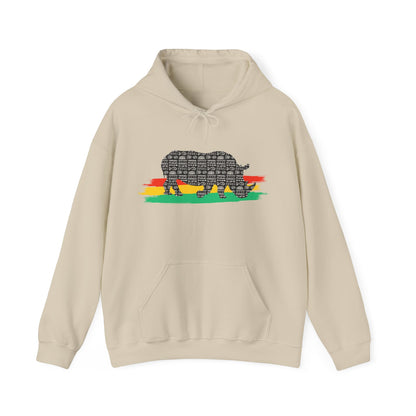 African Black Rhino Unisex Hooded Sweatshirt