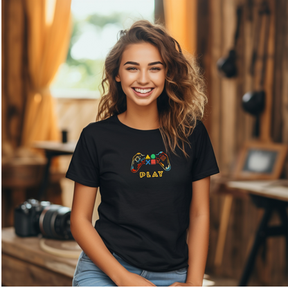 Gamer "PLAY" T Shirt for Adults