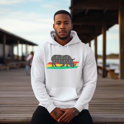 African Black Rhino Unisex Hooded Sweatshirt