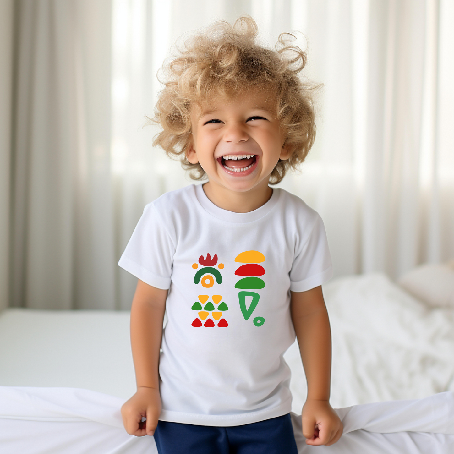 African Patterns - Red, Gold, Green Unisex Toddler Short Sleeve T-shirt