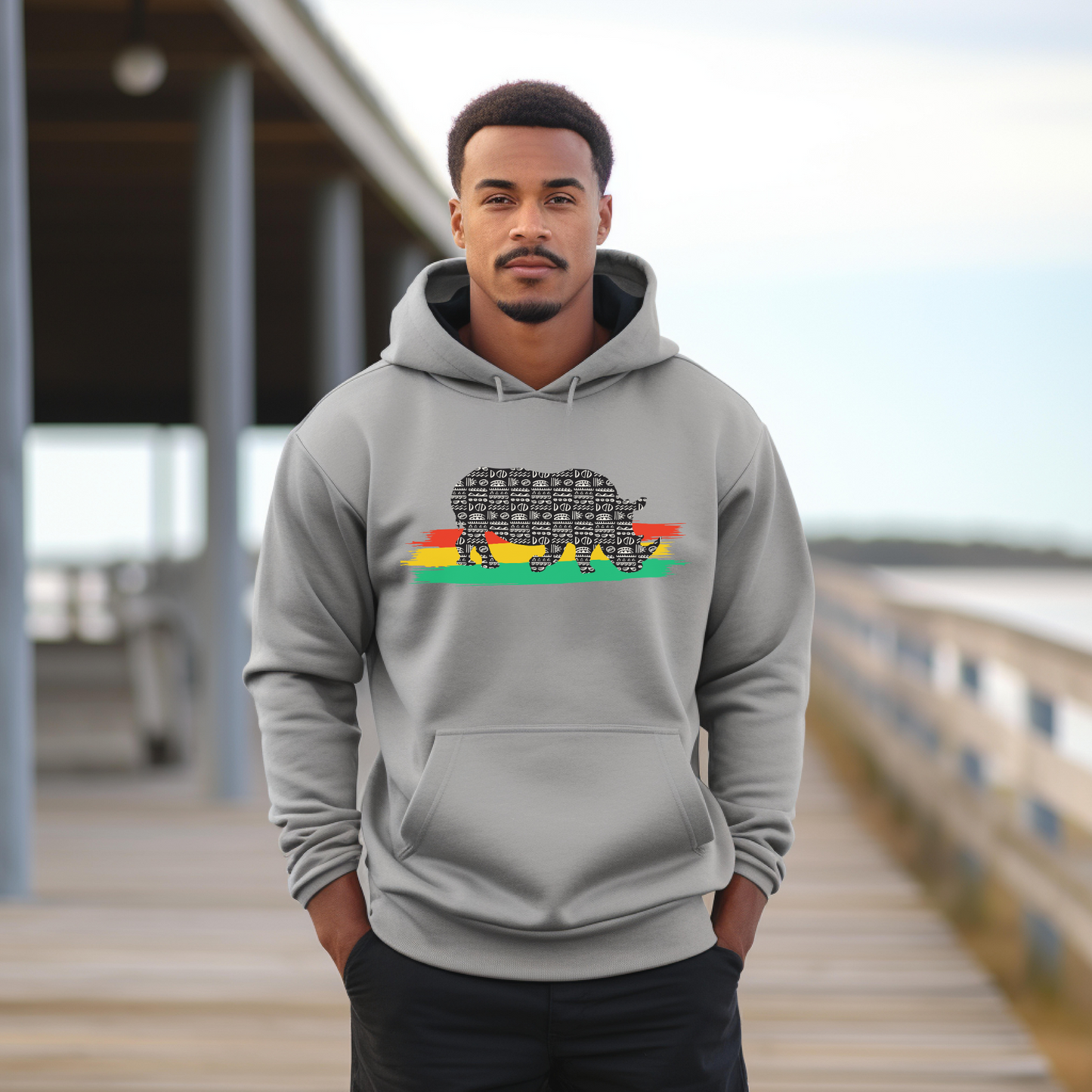 African Black Rhino Unisex Hooded Sweatshirt