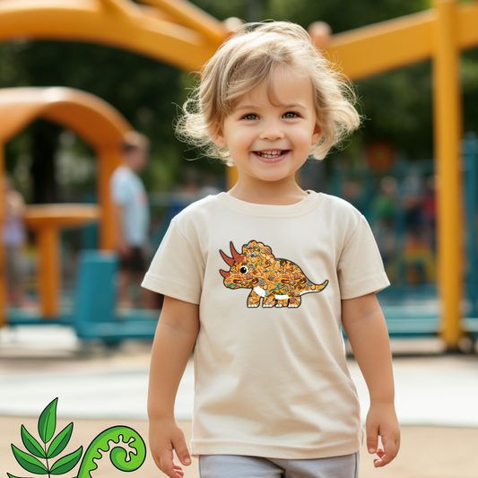 Toddler Baby Dinosaur Triceratops Short Sleeve Tee