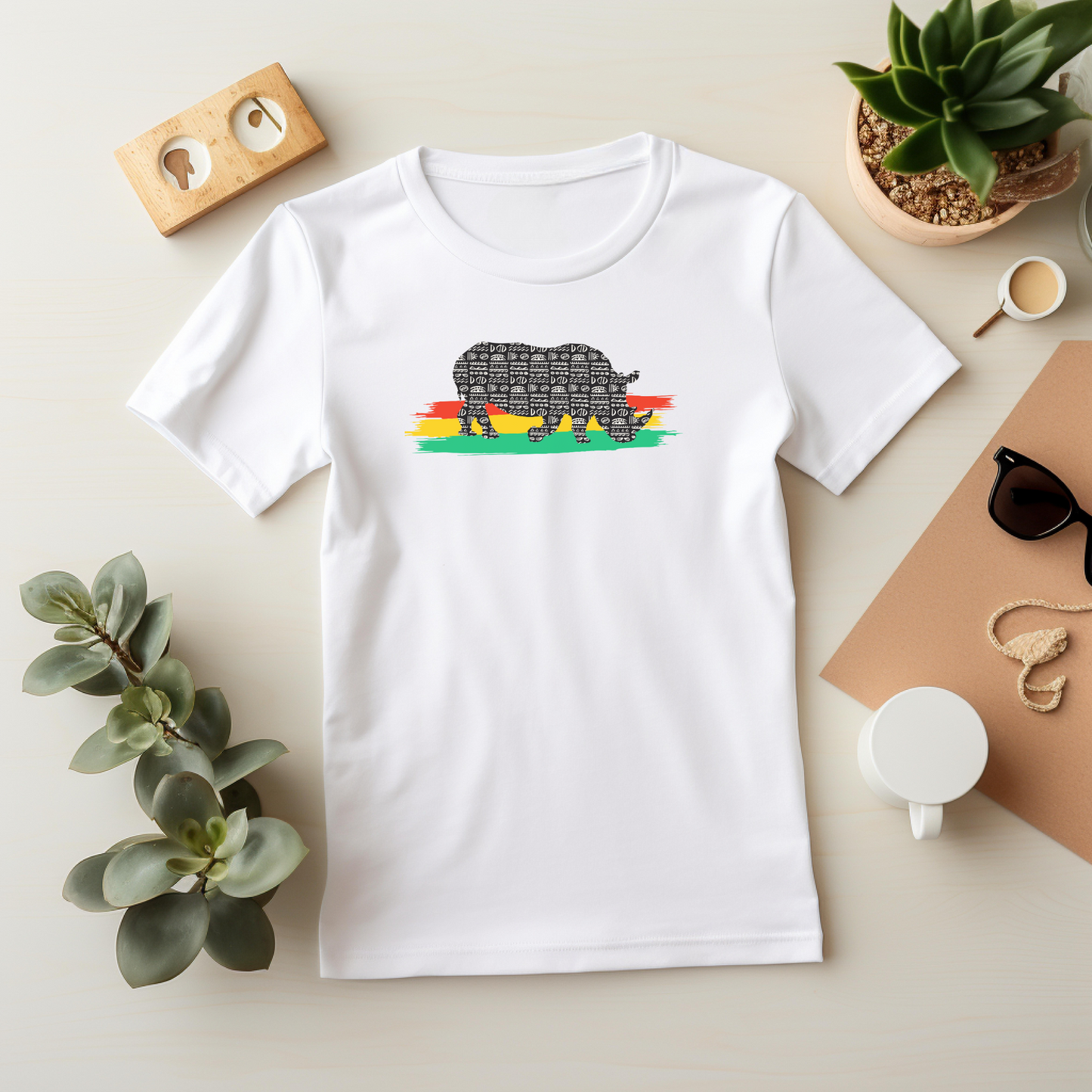 African Black Rhino Unisex Adult T Shirt