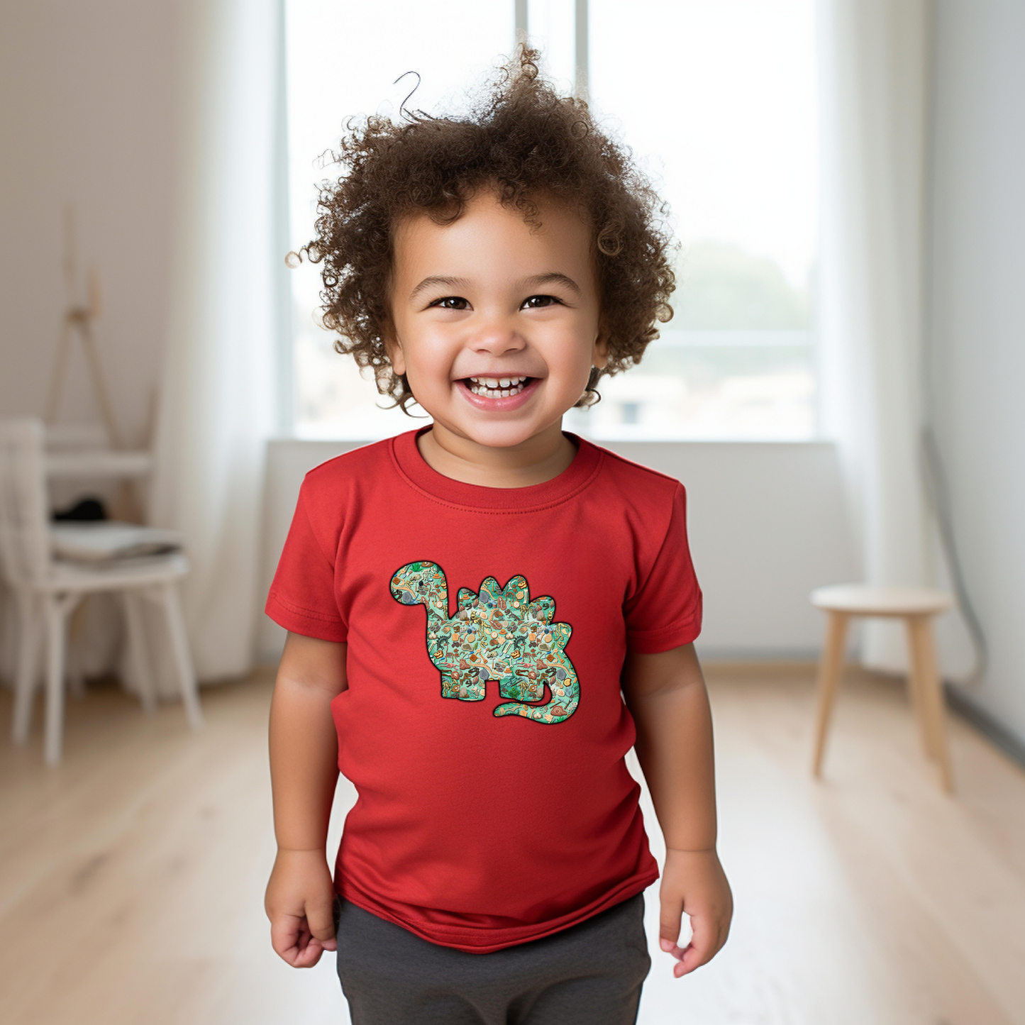 Roar-tastic Toddler T-Shirt with baby Stegosaurus Design