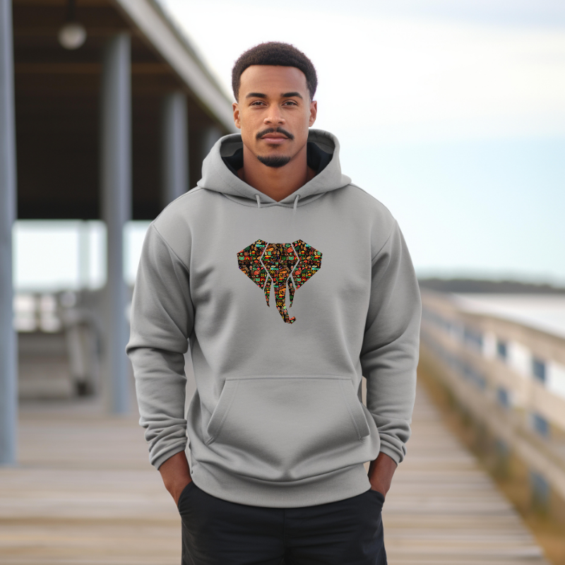 Unisex African Elephant Hooded Sweatshirt/Hoodie