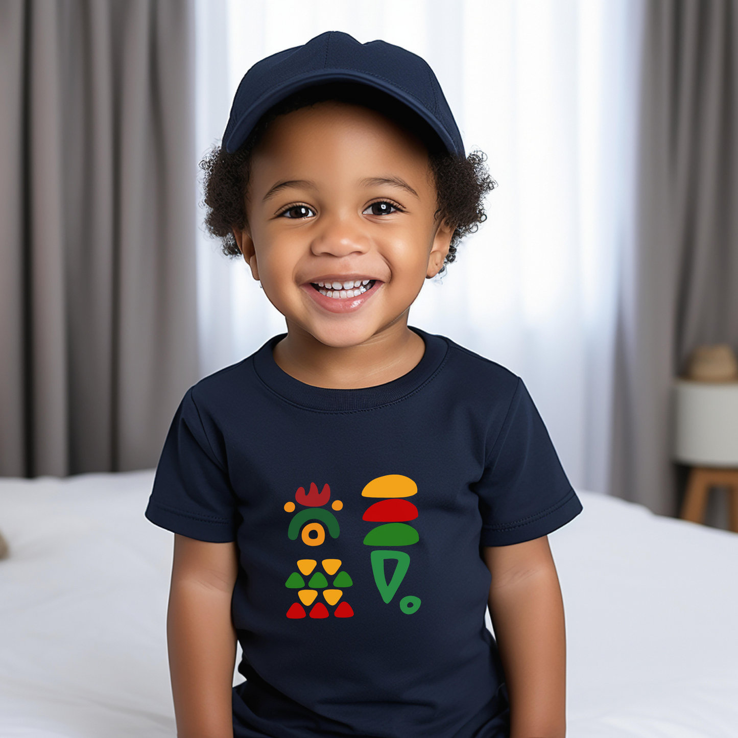 African Patterns - Red, Gold, Green Unisex Toddler Short Sleeve T-shirt