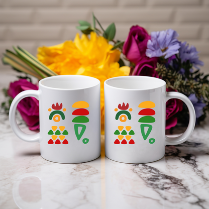 Colorful Abstract African Symbols 11oz Ceramic Coffee/Tea Mug