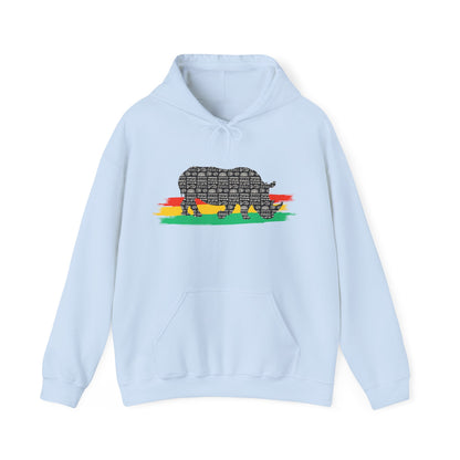 African Black Rhino Unisex Hooded Sweatshirt