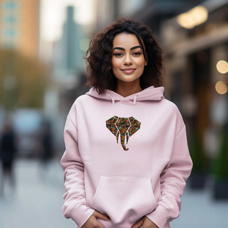 Unisex African Elephant Hooded Sweatshirt/Hoodie