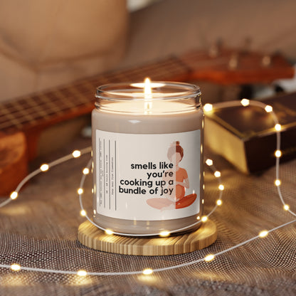 Cooking Up a bundle of joy - New Mom, Pregnancy Announcement 9 oz Scented Soy Candle