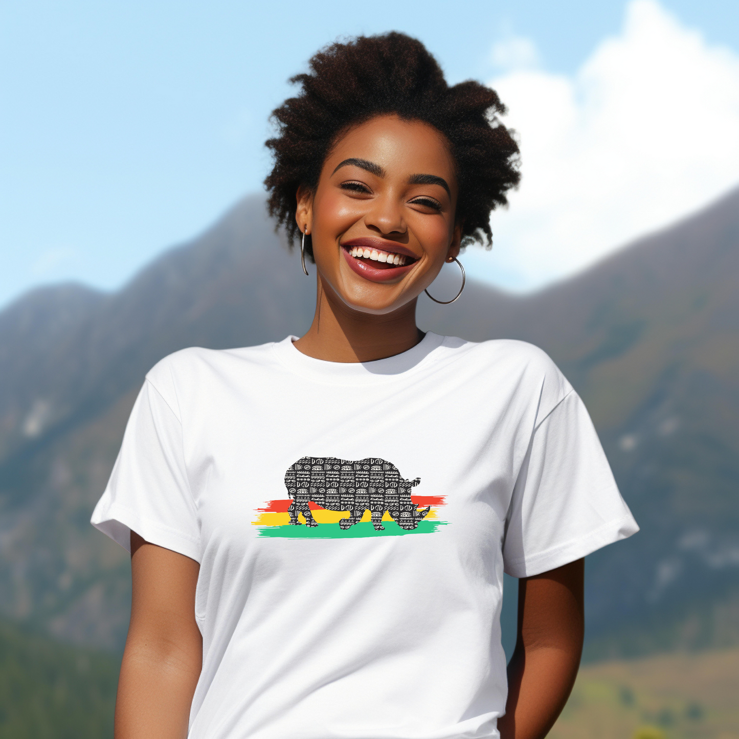 African Black Rhino Unisex Adult T Shirt