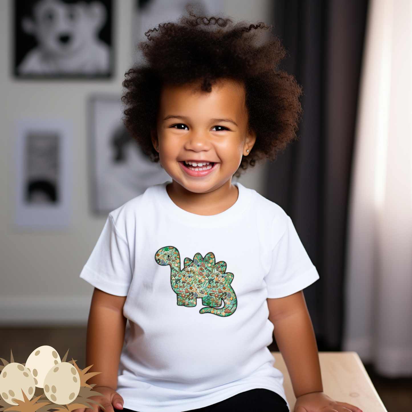 Roar-tastic Toddler T-Shirt with baby Stegosaurus Design