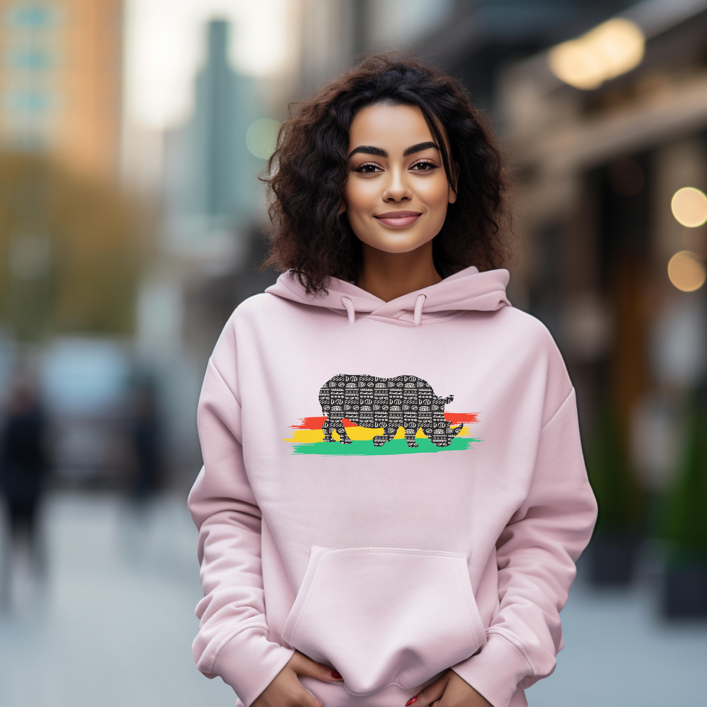 African Black Rhino Unisex Hooded Sweatshirt